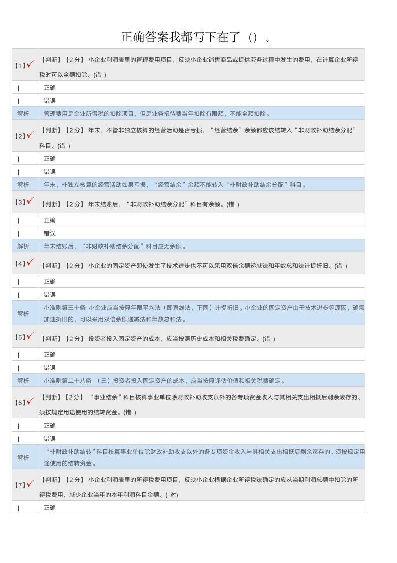 2016年河北省会计继续教育考试答案第1页