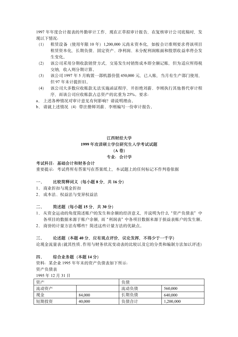 江西财经大学考研历年真题第2页