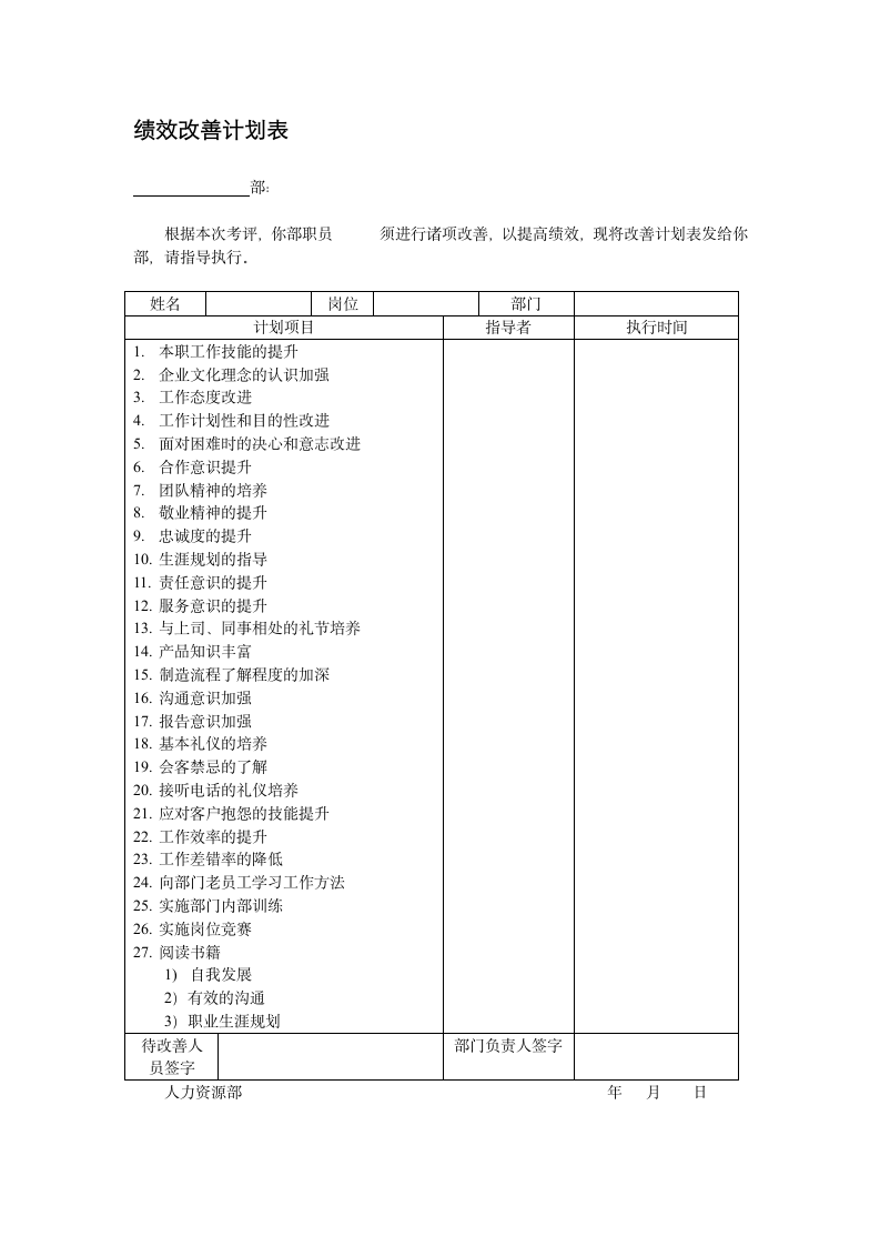 绩效改善计划表.docx第1页