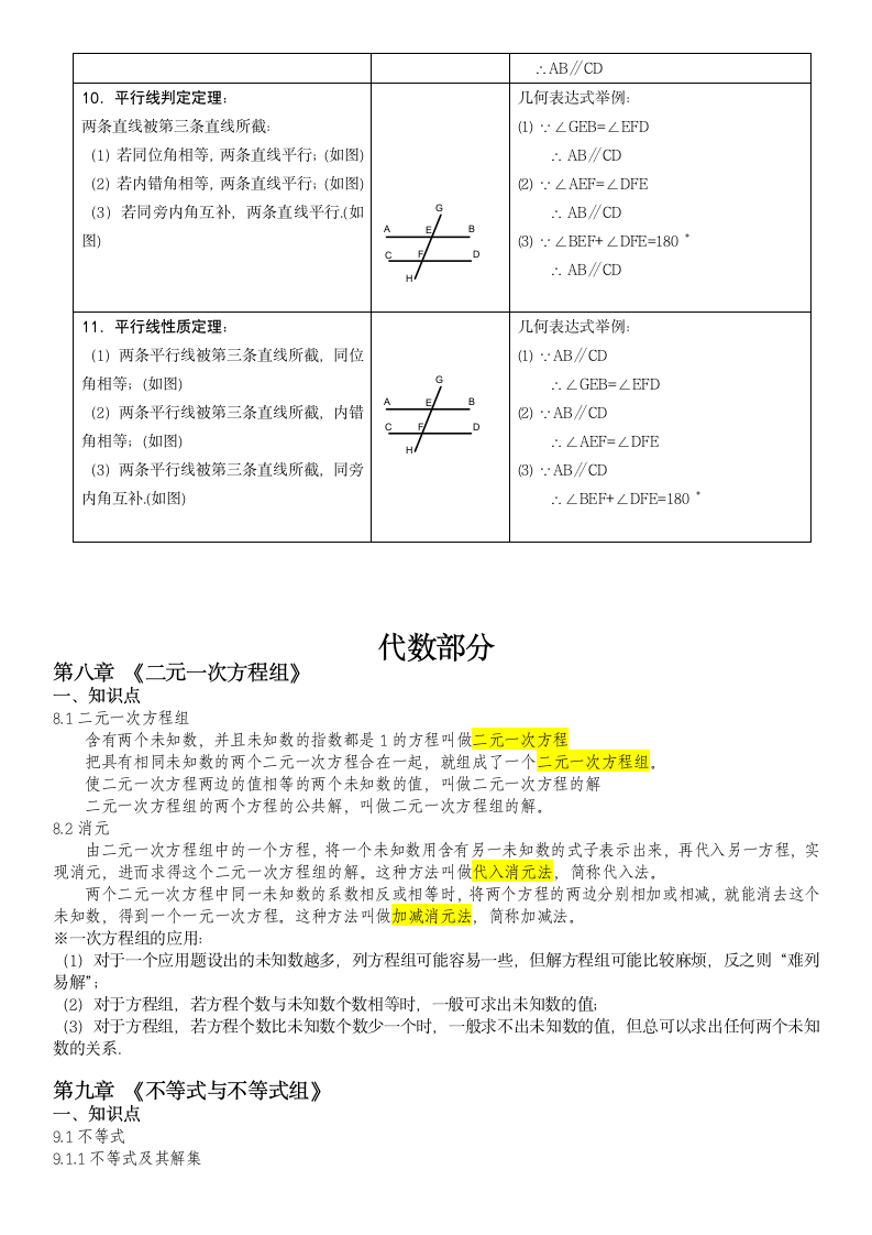 初一数学下册知识点汇总(详细版).docx第5页