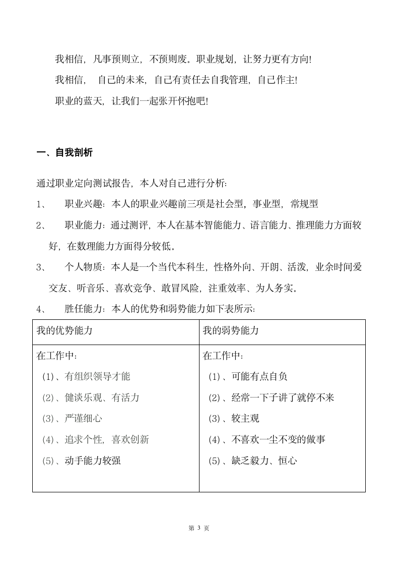 金融专业大学生职业生涯规划书.docx第4页