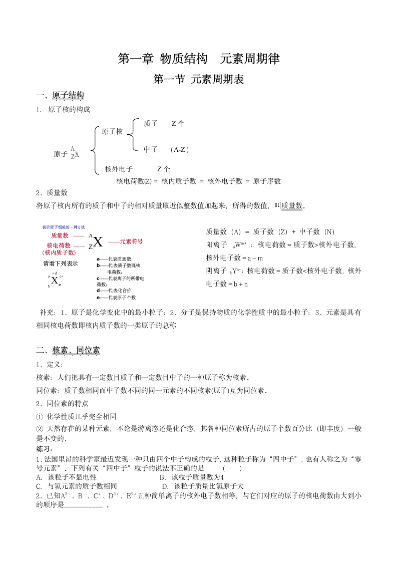 高中化学第一章 物质结构知识点.docx第1页