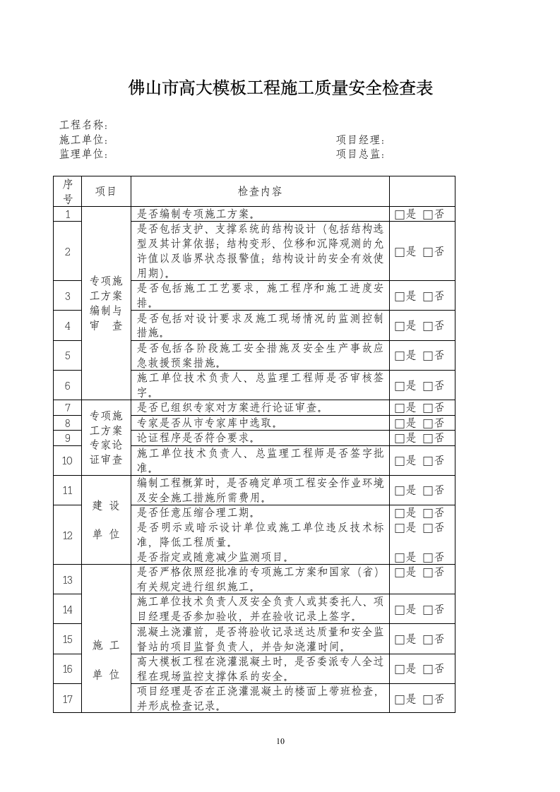 工程监理单位安全管理检查表.doc第10页