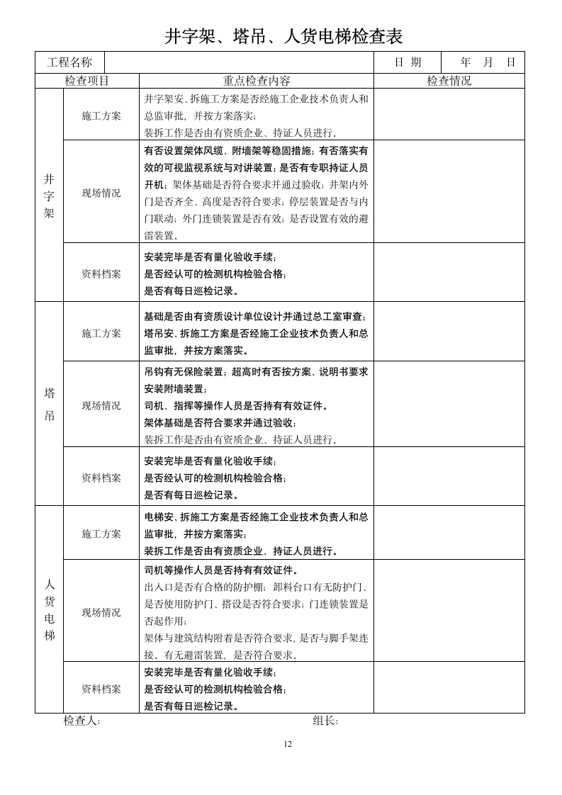 工程监理单位安全管理检查表.doc第12页