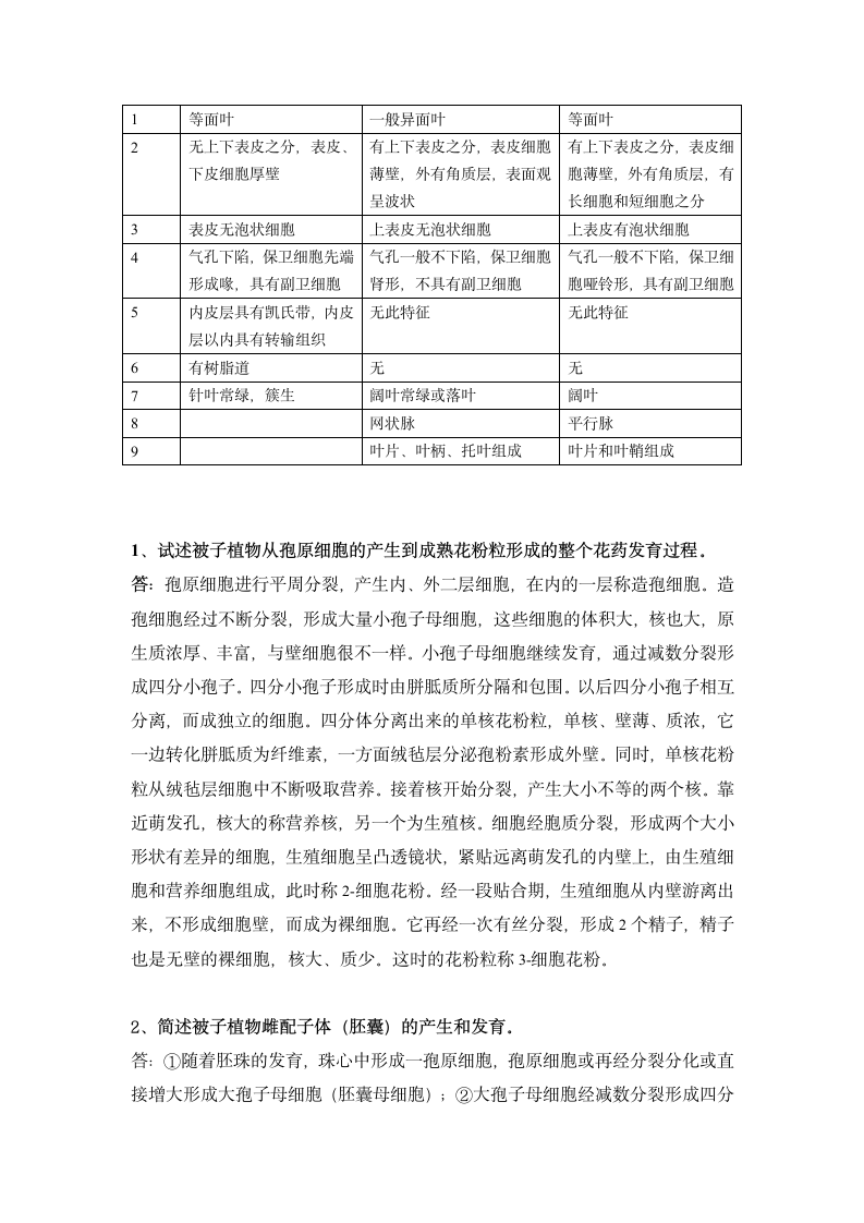 浙江农林大学植物学作业答案第10页