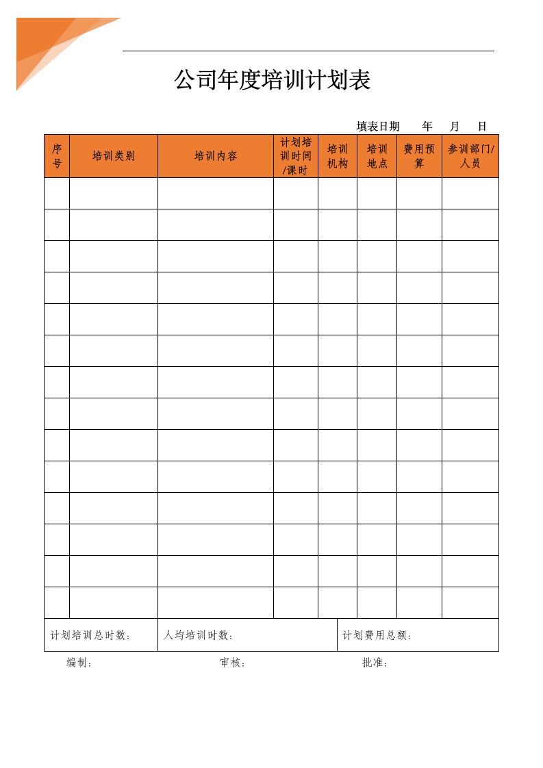 公司年度培训计划表.docx第1页