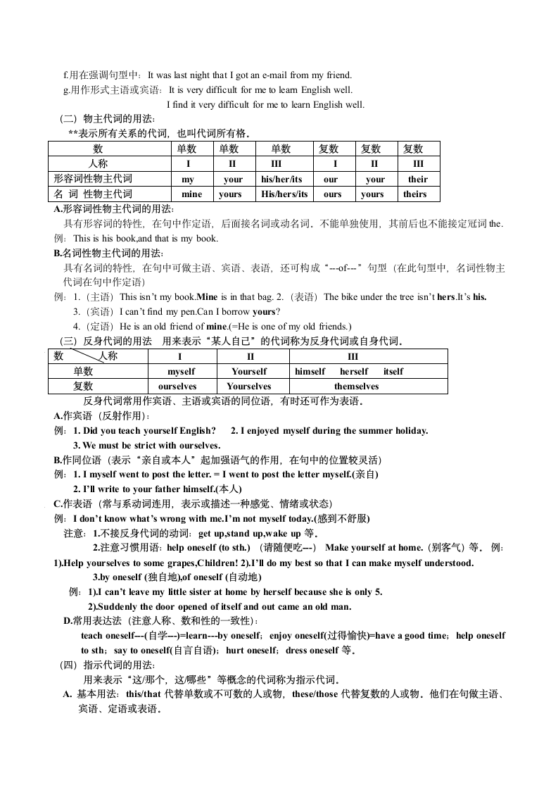 2023年中考英语语法笔记：代词.doc第2页