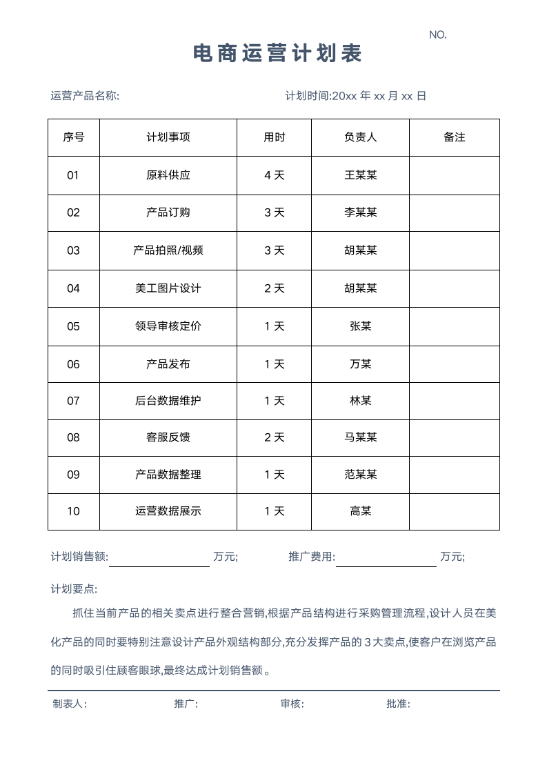 电商运营计划表.docx第1页