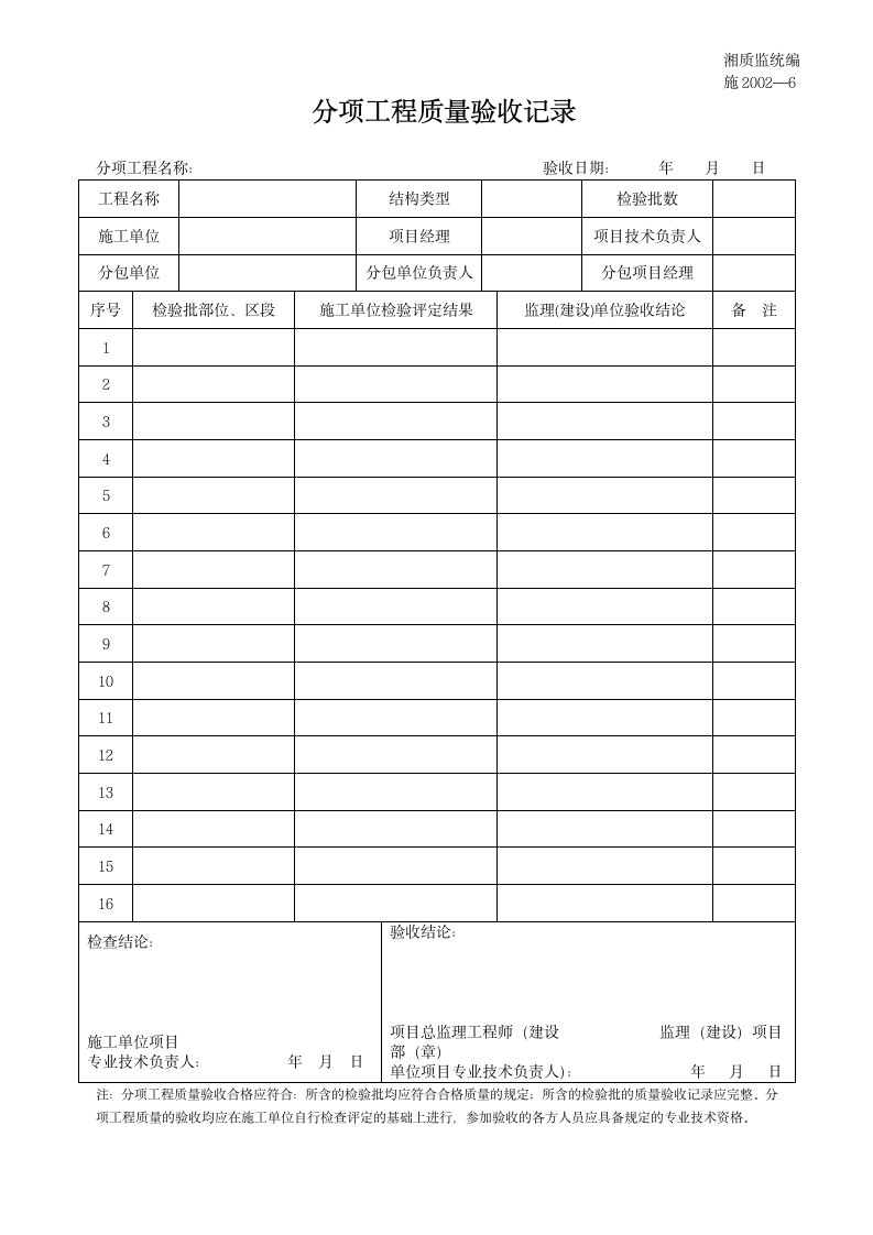 某施工分项工程质量验收记录.doc第1页