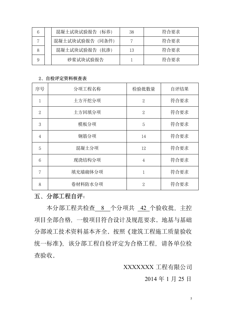 施工单位基础验收自评报告.doc第5页