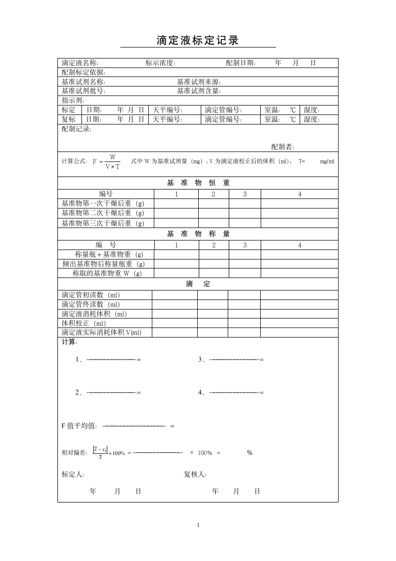 滴定液配制及标定记录表.doc第1页