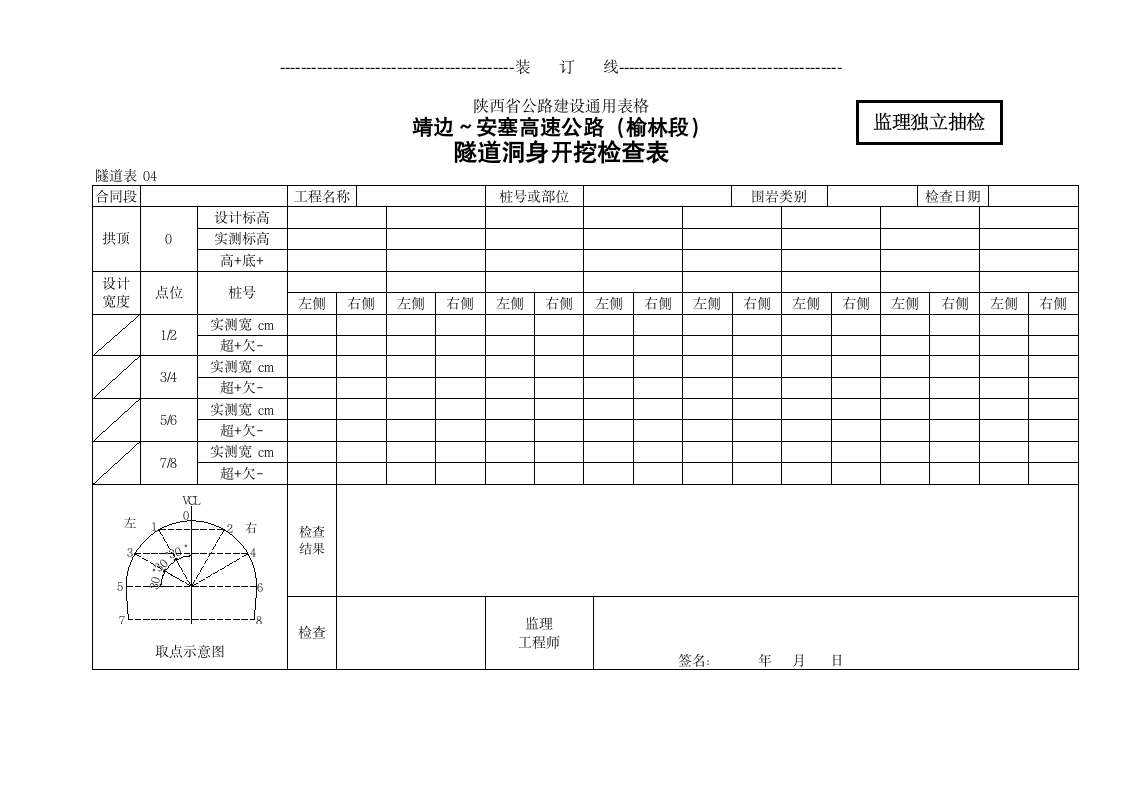 某地区隧道洞身开挖检查表详细文档.doc第1页