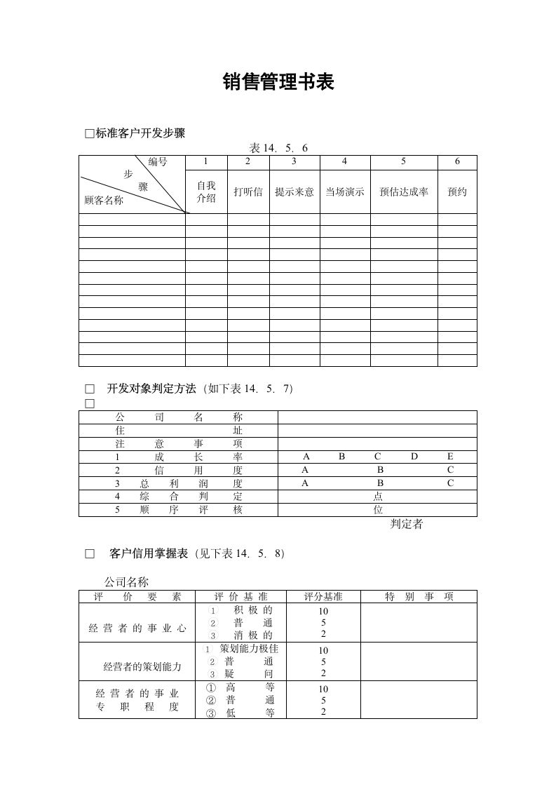 【销售管理系统】管理书表.doc第2页