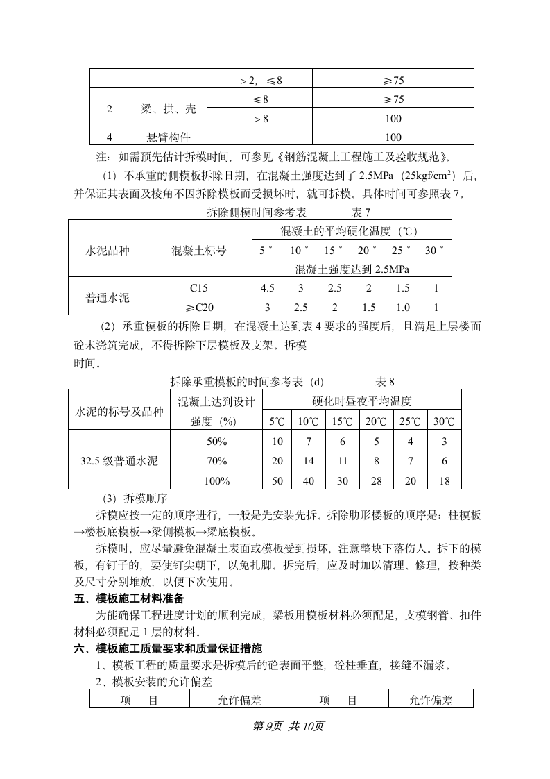 模板工程施工方案文本.doc第9页