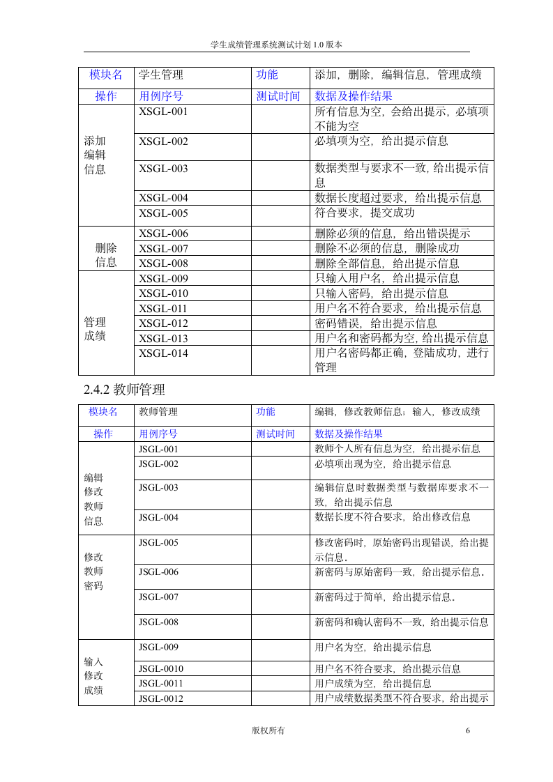 学生成绩查询系统测试计划第6页