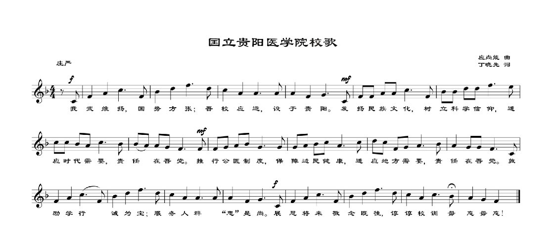 国立贵阳医学院校歌第1页