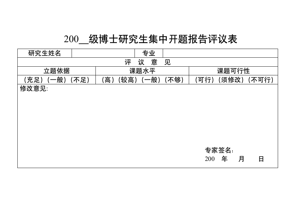 研究生开题报告评议表 - 贵阳医学院第1页