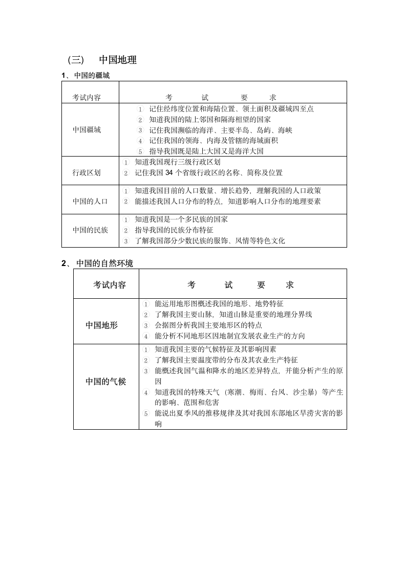 2018年潍坊中考地理考试说明第4页