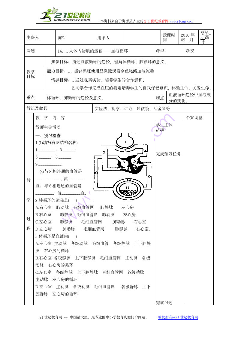 血液循环学案.doc第1页