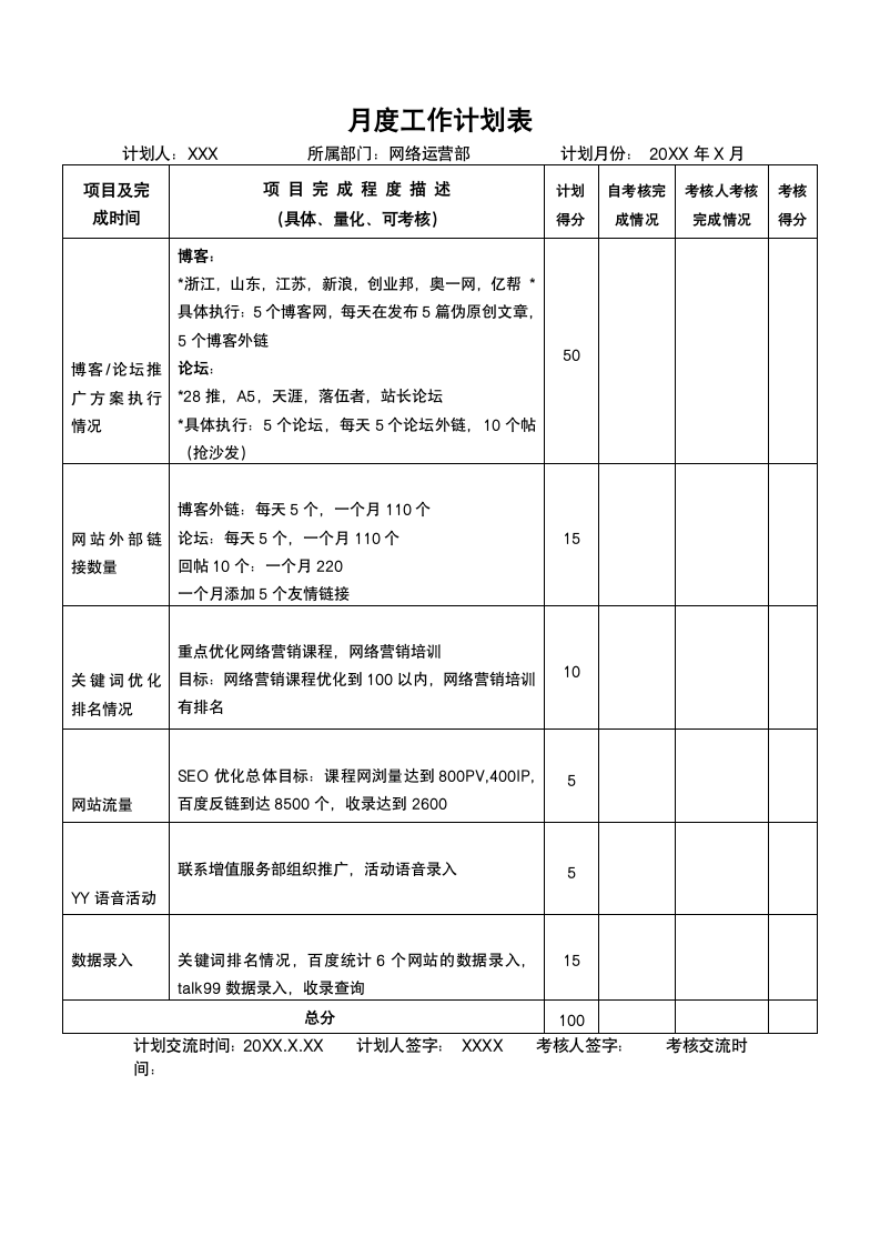 月度工作计划表.docx第1页