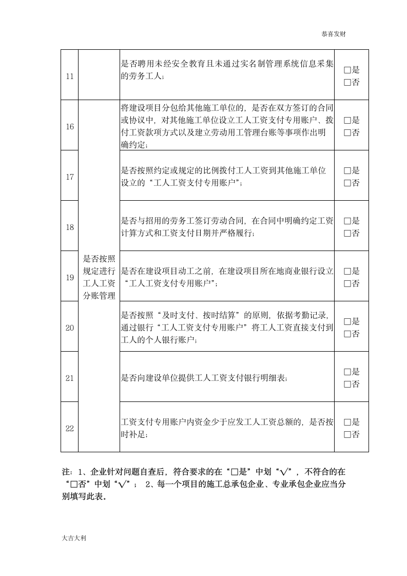 劳务工实名制和分账制工作检查表.doc第4页