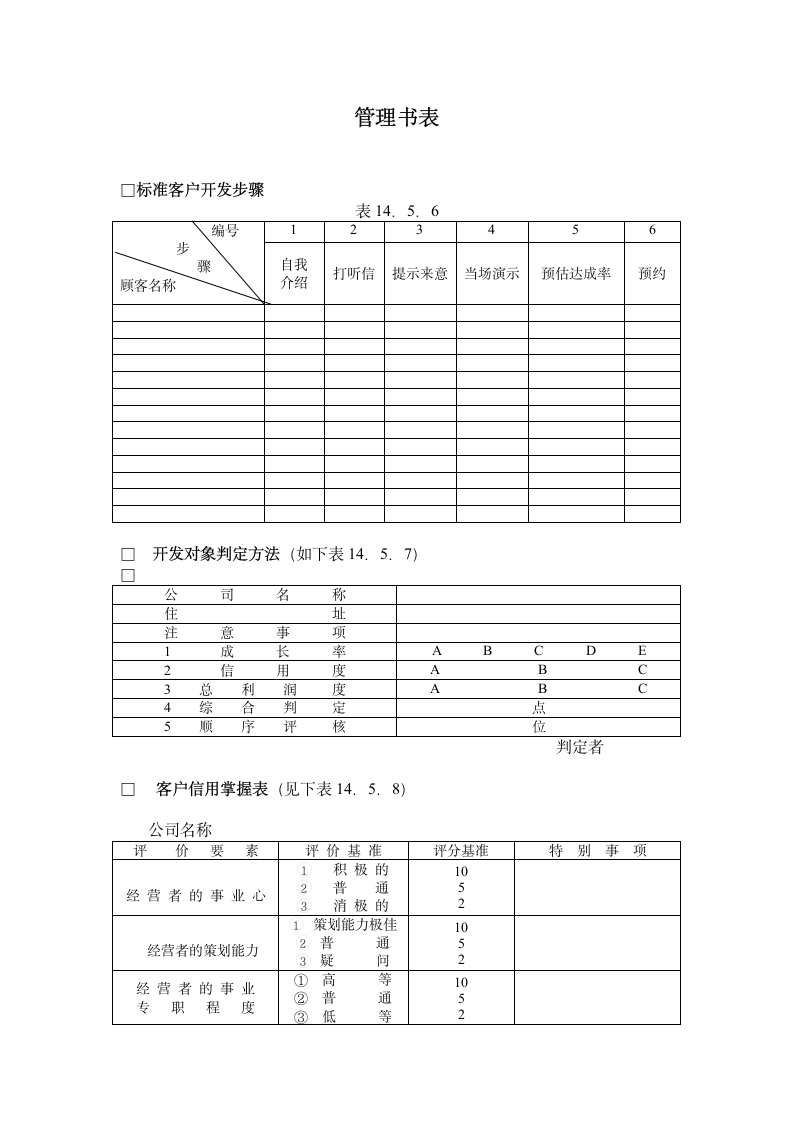 营业管理管理书表.doc第1页