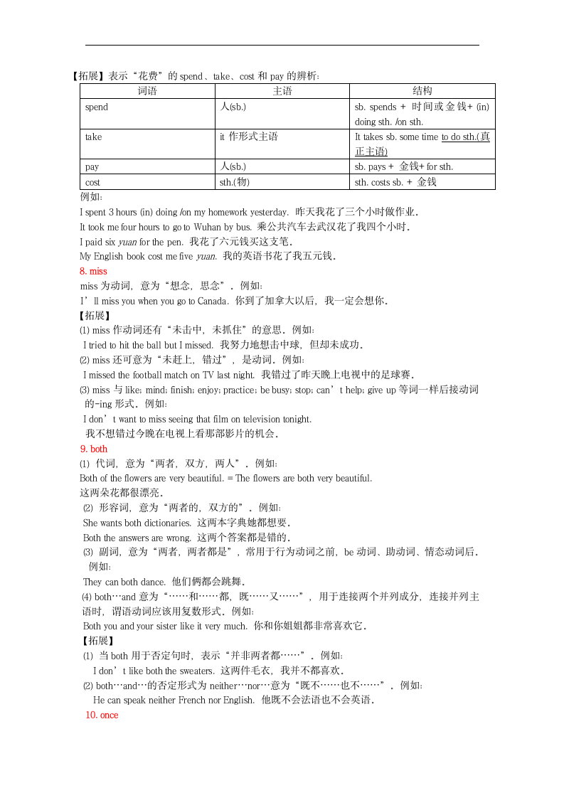 仁爱版英语七年级下学期Review5-6单词与句子讲解练习.doc第3页