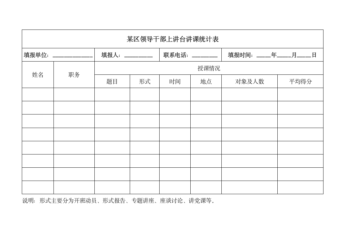 党建工作台账领导干部上讲台讲课制度落实情况表.docx第4页