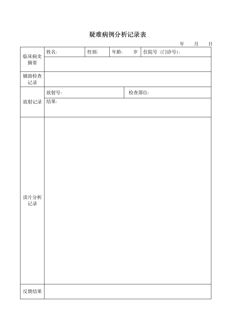 疑难病历分析记录表.wps