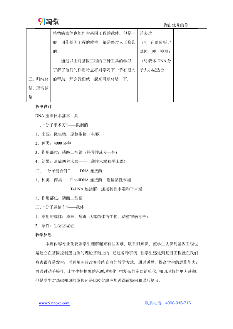 生物-人教版-选修3-教学设计20：1.1 DNA重组技术的基本工具.docx-专题1 基因工程-教学设计.docx第5页