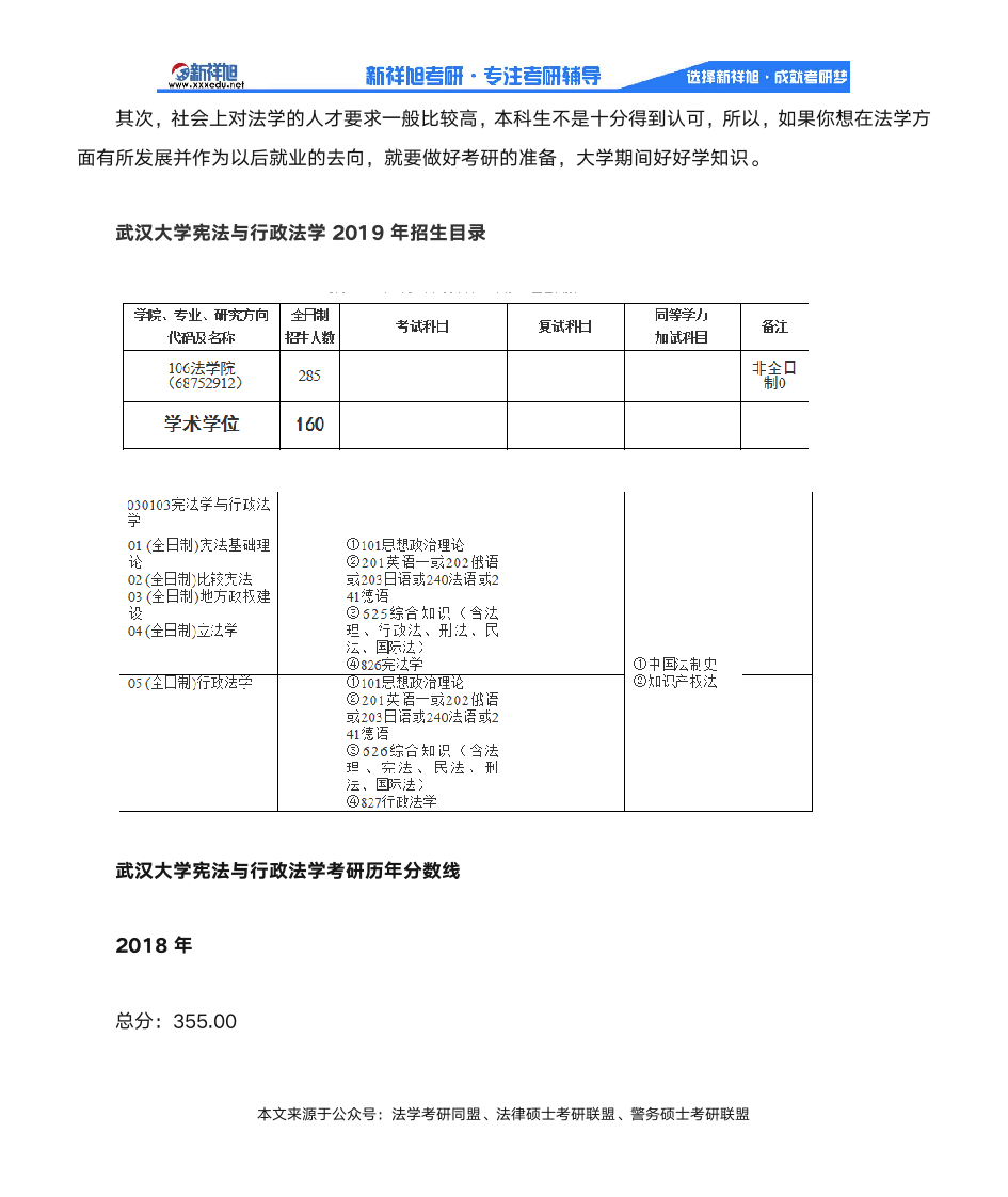 2020武汉大学宪法学与行政法学考研参考书目、历年分数线汇总第4页