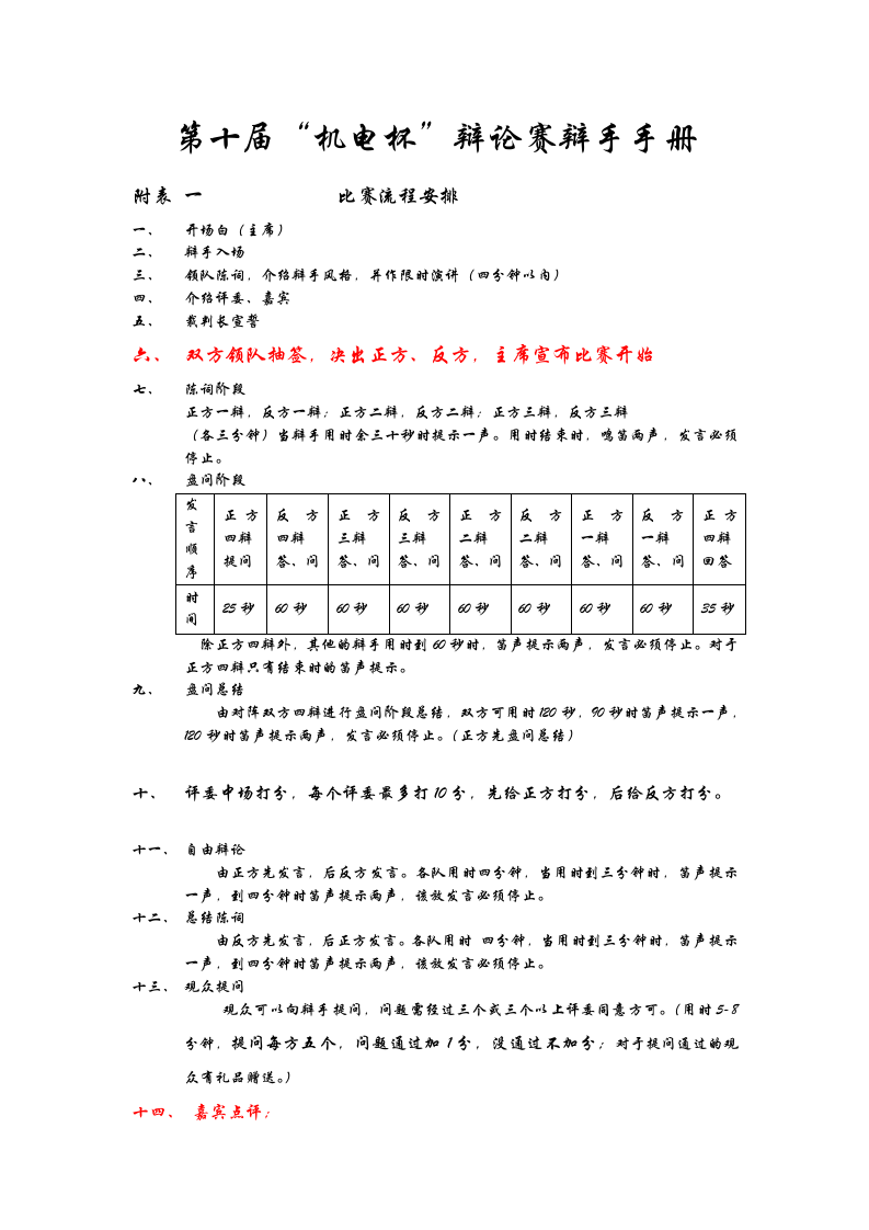 太原科技大学“机电杯”辩论赛 策划书第5页