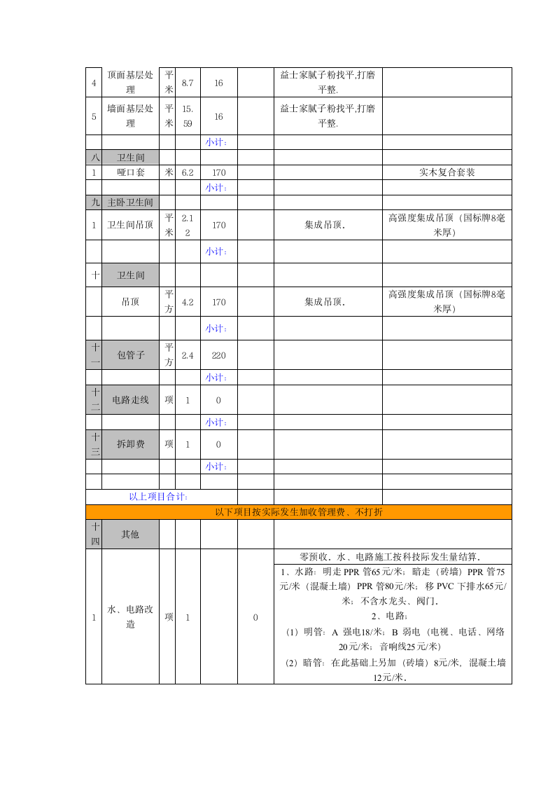 家庭装修预算表2014年最新中小装修公司报价参考.doc第5页