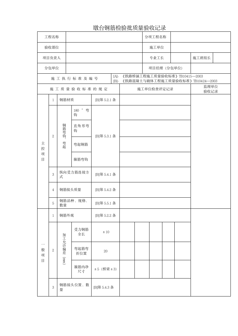 墩台钢筋检验批质量验收记录.docx第1页