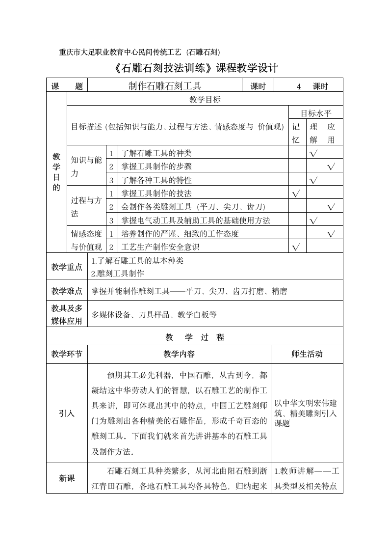 第1篇 第2节 制作石雕石刻工具 教案.doc