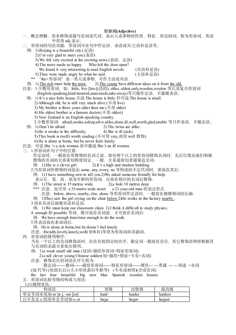 2023年中考英语语法笔记：形容词与副词.doc第1页