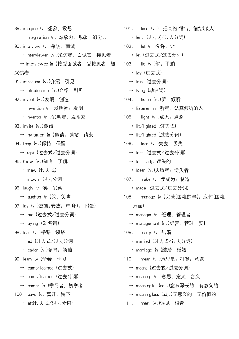 2024年人教版中考英语单词识记--动词及变形词.doc第5页