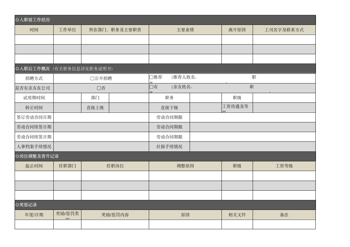 员工人事档案记录表.docx第2页