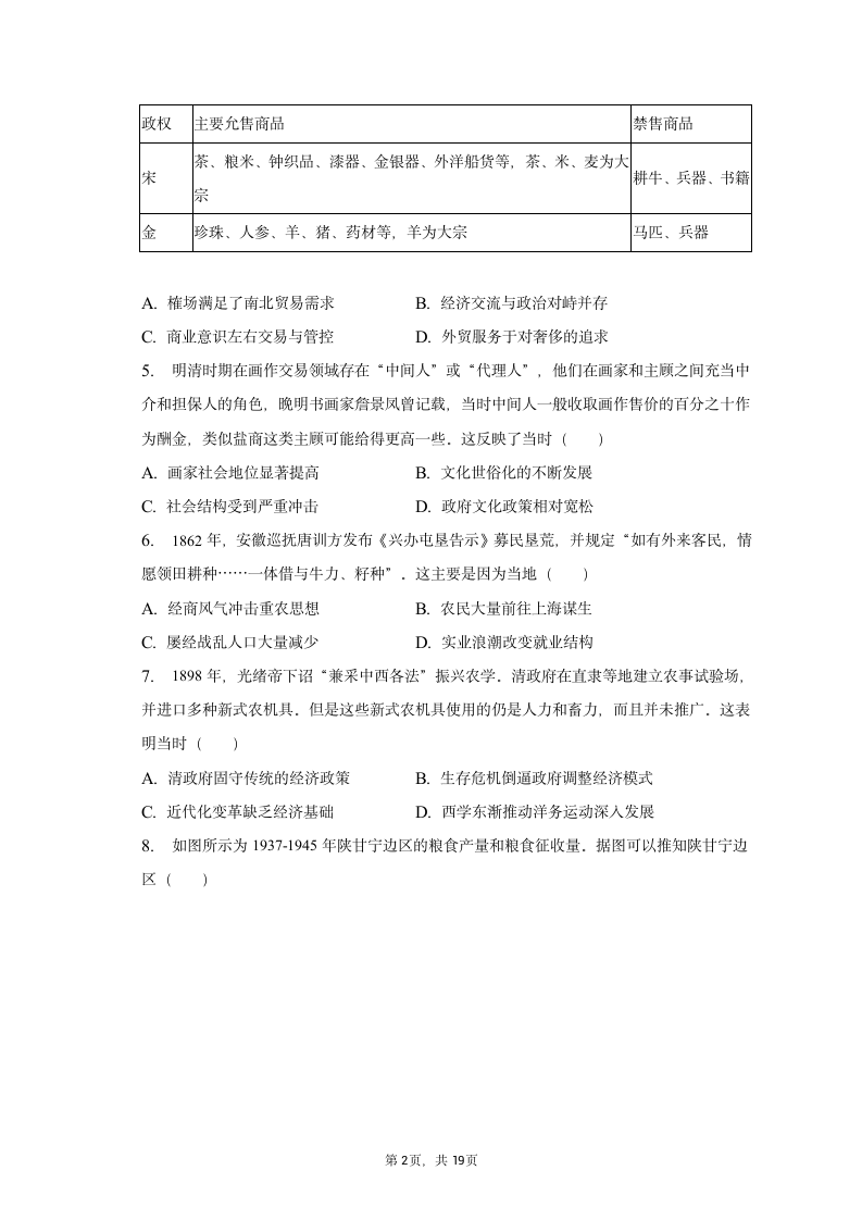 2023年广东省高考历史一模试卷（含解析）.doc第2页