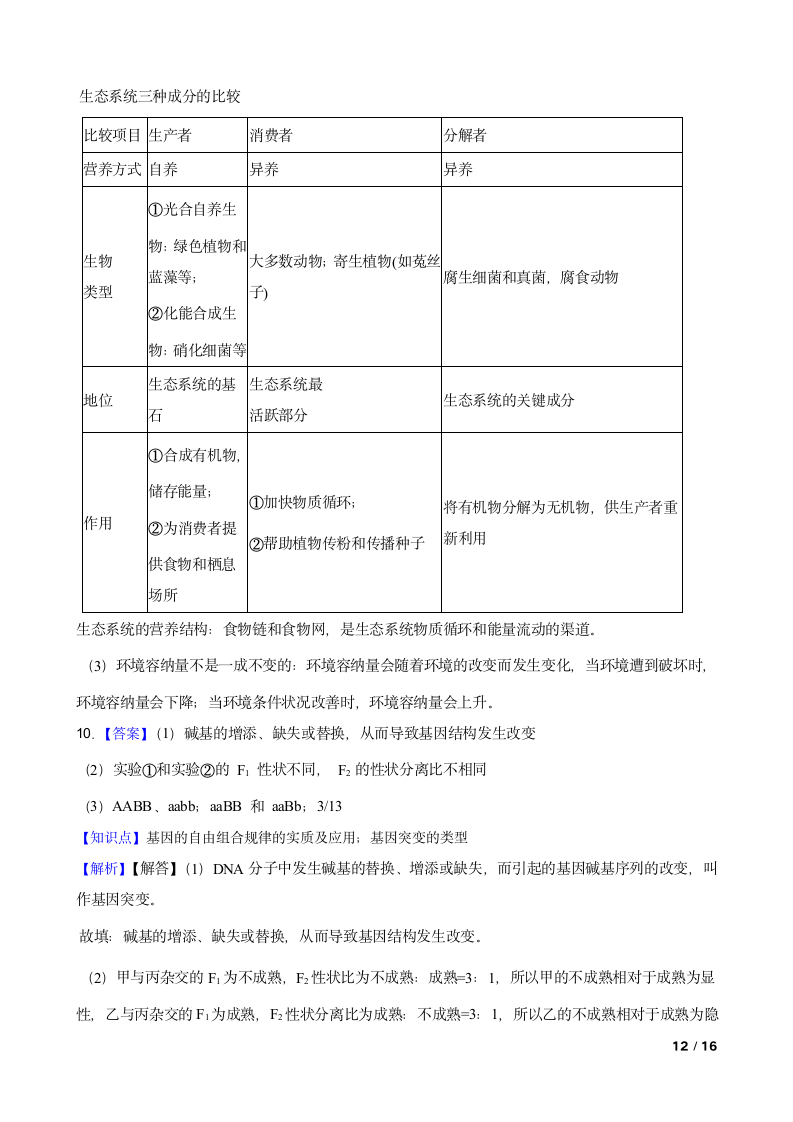 【高考真题】2023年高考理综生物真题试卷（全国甲卷）.doc第12页