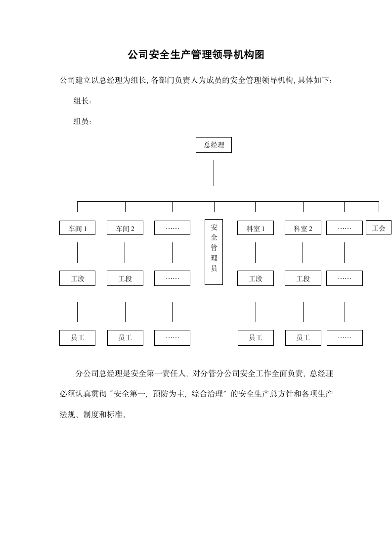 公司安全生产管理领导机构图.docx