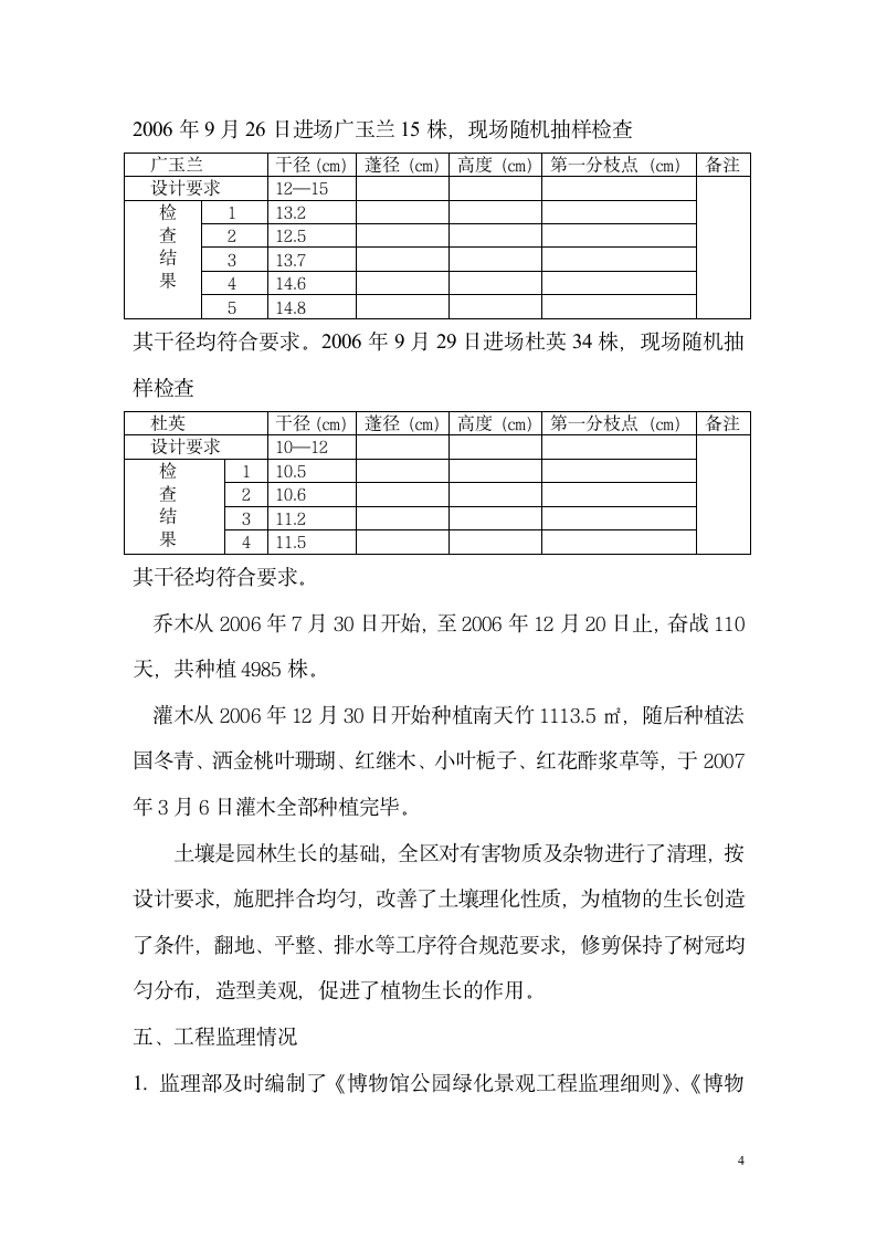 武汉市博物馆公园景观绿化工程质量预验收评估报告.doc第4页