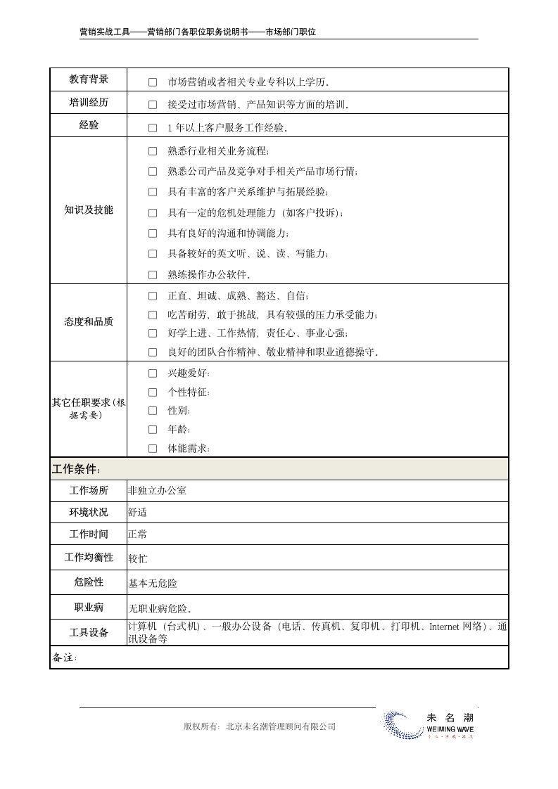 职务说明书——客户关系代表.doc第4页