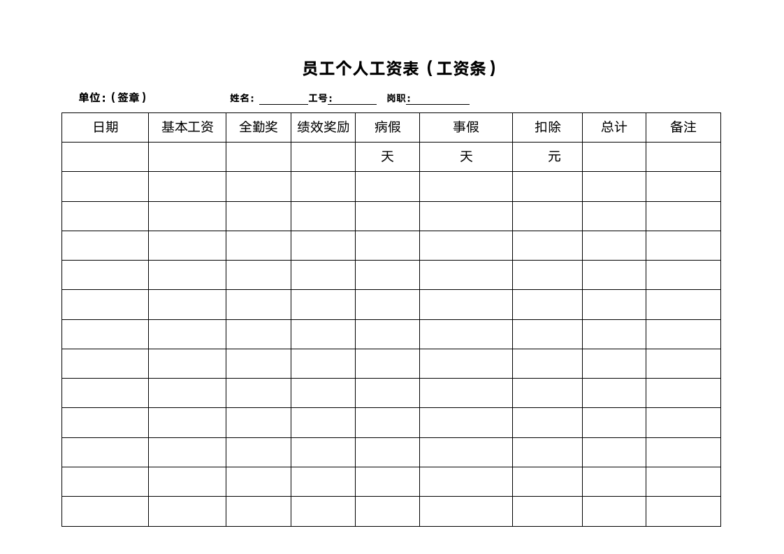 个人工资表（工资条）.docx