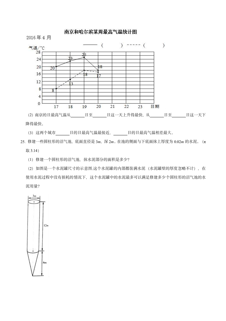 2022年小学六年级下册小升初数学押题试卷（七）苏教版（含解析）.doc第4页