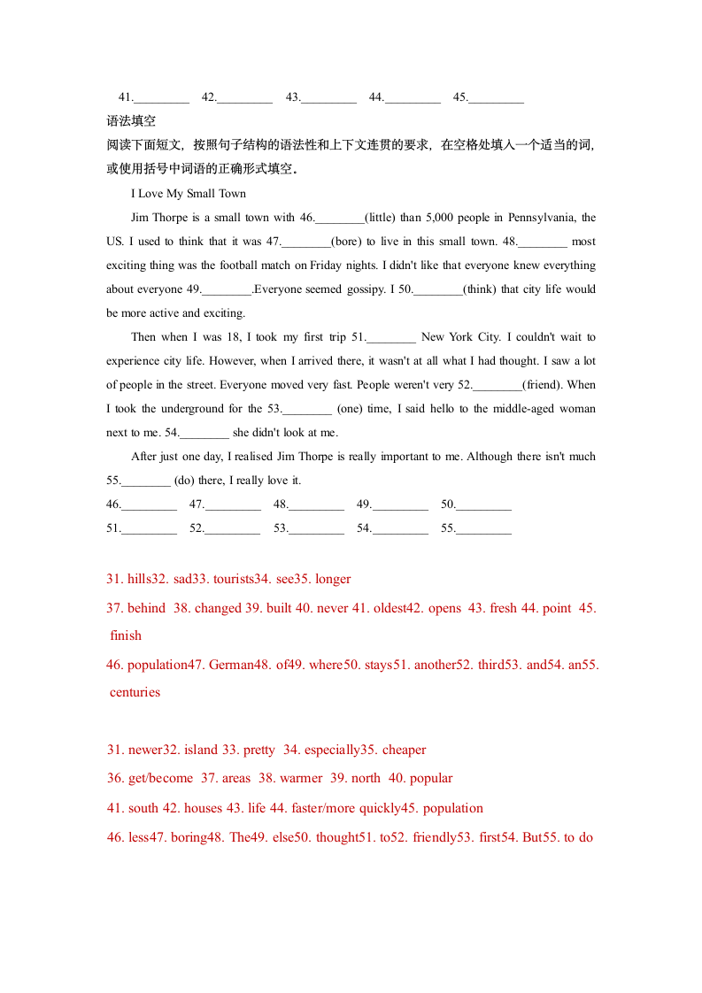 外研版八年级上册Module1--Module2词汇运用语法填空(含解析).doc第6页