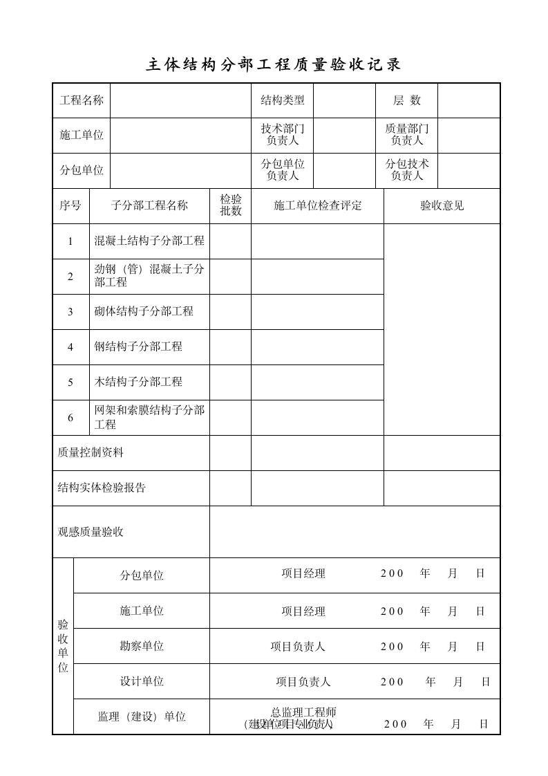 主体结构分部工程质量验收记录.doc