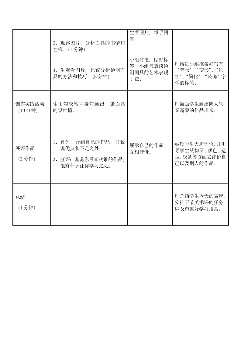美术三年级上册人美版 第15课 面具教案(表格式).doc第2页