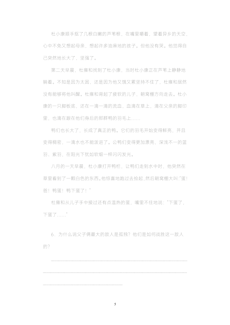 《孤独之旅》练习题1.doc第5页