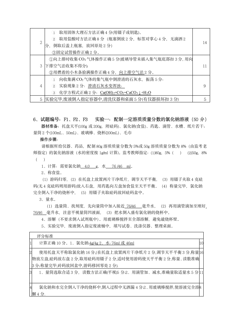 2022年黄冈市中考化学实验操作考试试题.doc第4页